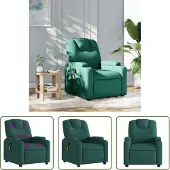 The Living Store Fauteuil de massage Vert foncé Tissu