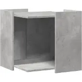 Syfax Meuble de bac à litière pour chat gris béton bois d'ingénierie