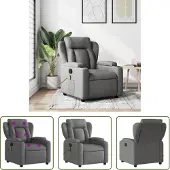 The Living Store Fauteuil de massage gris foncé Tissu