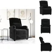 vidaXL Fauteuil Relax Noir Velours - Fauteuil