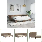The Living Store Lit de jour extensible Cappuccino 90x200 cm Similicuir