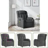 The Living Store Fauteuil de massage gris foncé Tissu