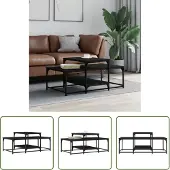 The Living Store Table basse noire 102x60x45 cm bois composite