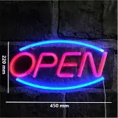 Forever Néon LED OPEN Grand panneau 45cm éclairage publicité veilleuse lampe USB avec variateur