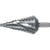 RUKO Nom : Foret étagé HSS à spirale cannelée avec rectifié en croix Ø 6 - 38 mm - 101053/