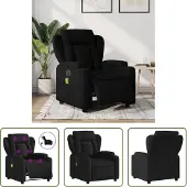 The Living Store Fauteuil de massage électrique noir tissu