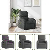 The Living Store Fauteuil de massage gris foncé Tissu