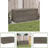 The Living Store Gartentruhe Grau 283L Poly Rattan