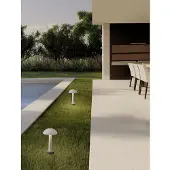 Lyora Lampe de jardin ronde Tura blanc 35cm