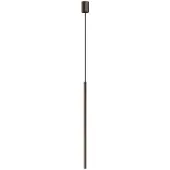 Lyora Suspension LASER, finition chocolat satiné, 1xG9x10W, métal, dimensions : 205 x 5,5 x 5,5 cm, IP20, Lighting