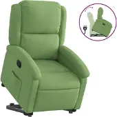 Syfax Fauteuil relax releveur vert clair velours