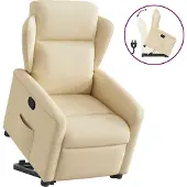 Syfax Fauteuil inclinable Crème Tissu