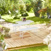 Northix Table de jardin pliante réglable pour l'extérieur