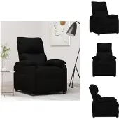 vidaXL Fauteuil Relax Noir Tissu - Fauteuil
