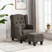 Prolenta Maison Exclusive - Fauteuil avec repose-pieds en tissu taupe