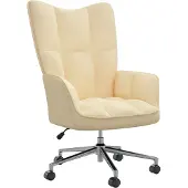 Syfax Chaise de relaxation Blanc crème Velours