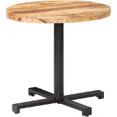 Syfax Table de bistrot ronde Ø80x75 cm Bois de manguier rugueux