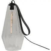 Masterlight Lampe de table noire Diamond 40 cm avec verre transparent