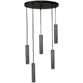 Masterlight Lampe suspendue Run Cylindres en bronze à 5 lumières