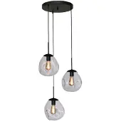 Masterlight Lampe suspendue Lava 3x verre transparent Ø 24cm