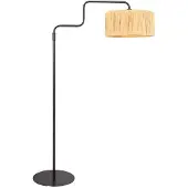 Steinhauer Lampadaire noir Bloeba avec capuche couleur paille