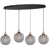 Masterlight Lampe suspendue ovale Lazise Oval 4x Ø 25cm doré