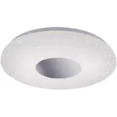 Leuchtendirekt Plafonnier LED Lavinia Blanc/Chrome Ø38,5cm IP44 18W 1300lm blanc chaud 3000K Détecteur de mouvement