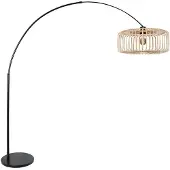 Steinhauer Lampe à arc noir Sparkled Light bambou