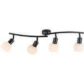 JUST LIGHT LOKI Plafonnier E14 blanc chaud max. 20 W, 4 ampoules, noir 12154-18