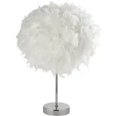 Searchlight Lampe de table Hattie avec plumes
