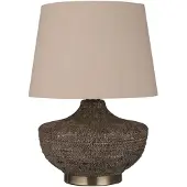 Searchlight Lampe de table Avaya céramique avec abat-jour en lin