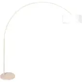 Steinhauer Lampe à arc Sparkled Light crème avec abat-jour blanc Ø 50cm