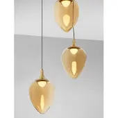 Lyora Suspension Nali Verre ambré à 3 lumières