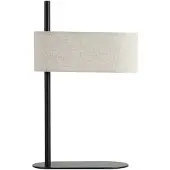 Searchlight Lampe de table Hessian noir avec abat-jour en lin