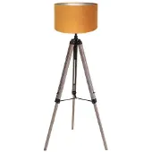 Steinhauer Lampadaire - noir - Triek - bois textile - Ø 75cm - E27 - 4103ZW -