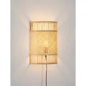 Lyora Applique murale en bambou Pale avec câble
