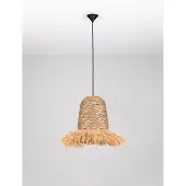 Lyora Lampe en paille Sorello bleu avec marron