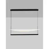 Nova Luce Suspension design Diona ovale noir avec blanc