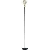 Masterlight Lampadaire noir Tube 130cm avec raccord doré