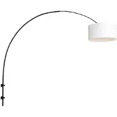 Steinhauer Lampe à arc murale Sparkled noir avec capuche blanche