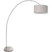 Steinhauer Lampadaire - acier - Solva - métal textile - lampe arquée - E27 - 3912ST -