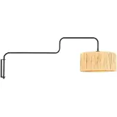 Steinhauer Applique murale Bloeba noir avec abat-jour paille