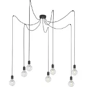Artdelight Suspension à 7 lumières Spin noir