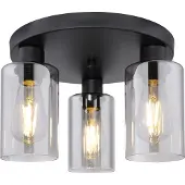 Globo Lighting Plafonnier métal noir mat, 3x E27