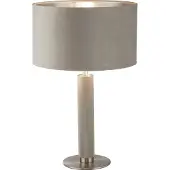 Searchlight London lampe de table - Knurled Satin Nickel Abat-jour velours taupe