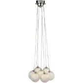 Searchlight CLUSTER 7-flamme LED BALL suspension - chrome avec verre clair & CRYSTAL Sund BALLS