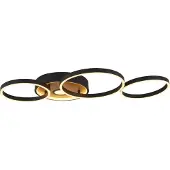 Searchlight Plafonnier LED Curio - Noir avec effet bois