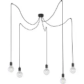 Artdelight Suspension 5 lumières Spin noir