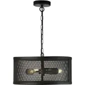 Searchlight Fishnet Pendentif tambour à 3 flammes Noir mat