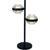 Highlight Lampe de table Dynasty Verre transparent noir à 2 lumières